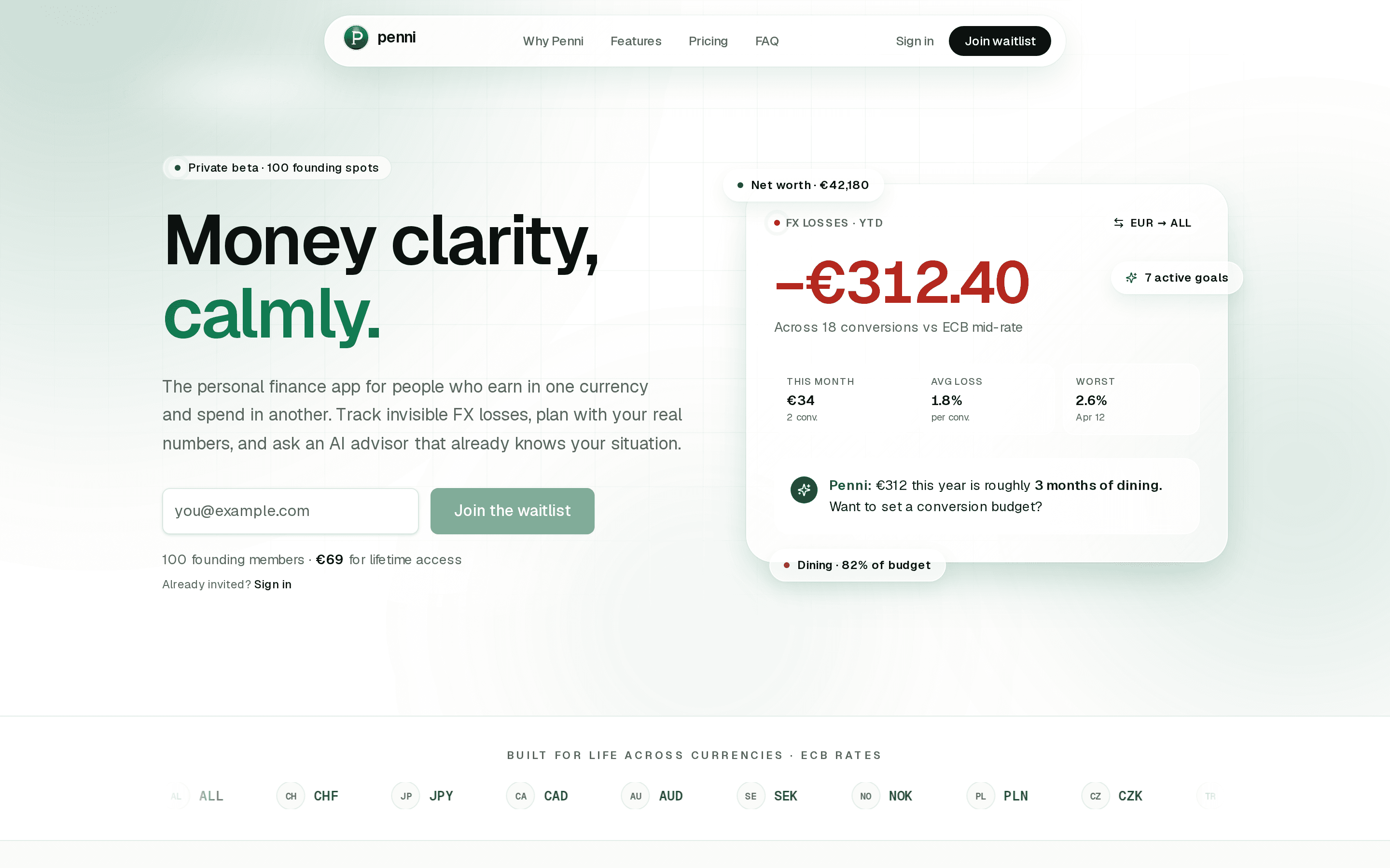 Penni — Money clarity, calmly.